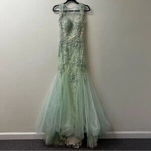 Sponge Green Mermaid Ball Dress